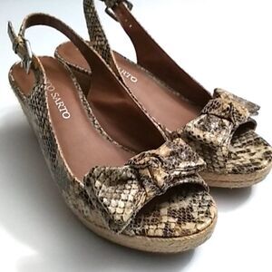 Franco Sarto Snakeskin Espadrilles "Camino" Chunky Sandal, Size 6M‎